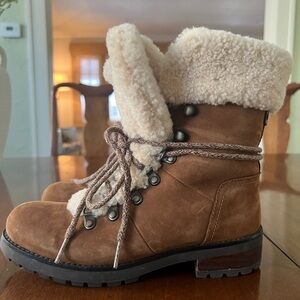 UGG Fraser Brown Shearling Lace-Up Boots